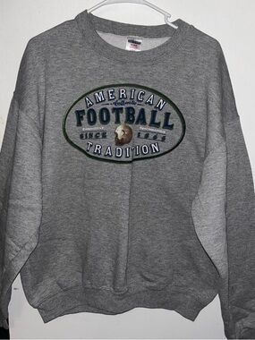 Gildan Grey 'American Football Tradition' Graphic Sweatshirt